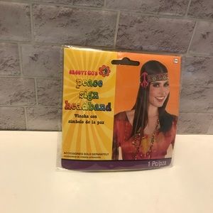 Hippie costume peace sign headband